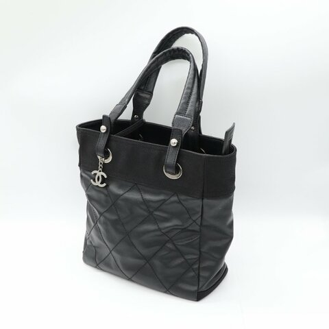 Chanel 香奈兒  Paris Biarritz 黑色  牛皮 托特肩背包 12開