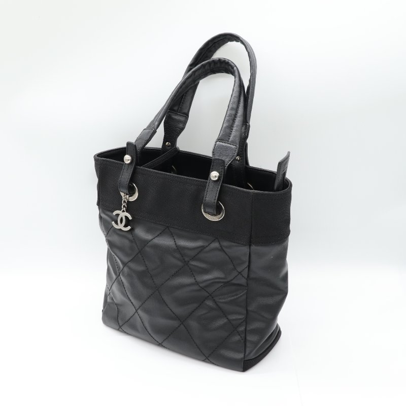Chanel 香奈兒  Paris Biarritz 黑色  牛皮 托特肩背包 12開-1