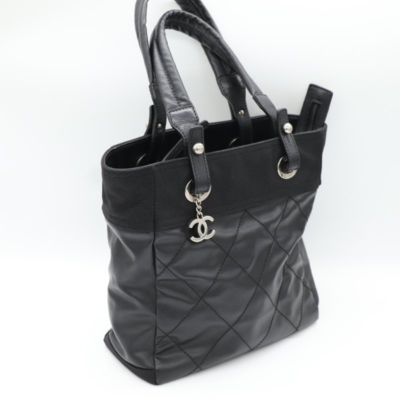 Chanel 香奈兒  Paris Biarritz 黑色  牛皮 托特肩背包 12開-2