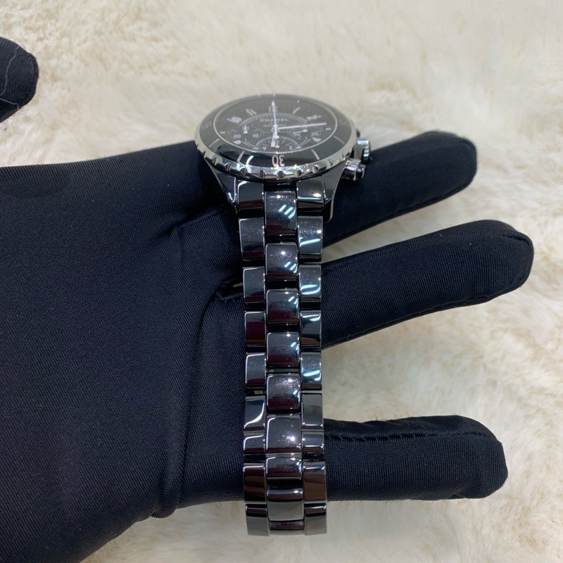 Chanel 香奈兒 H0940 機械黑陶瓷三圈計時41 mmJ12 (I861)-11