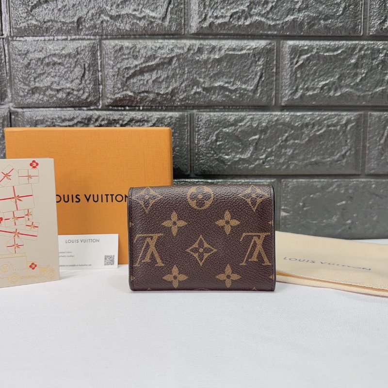 LV Rosalie老花金釦零錢卡包-1