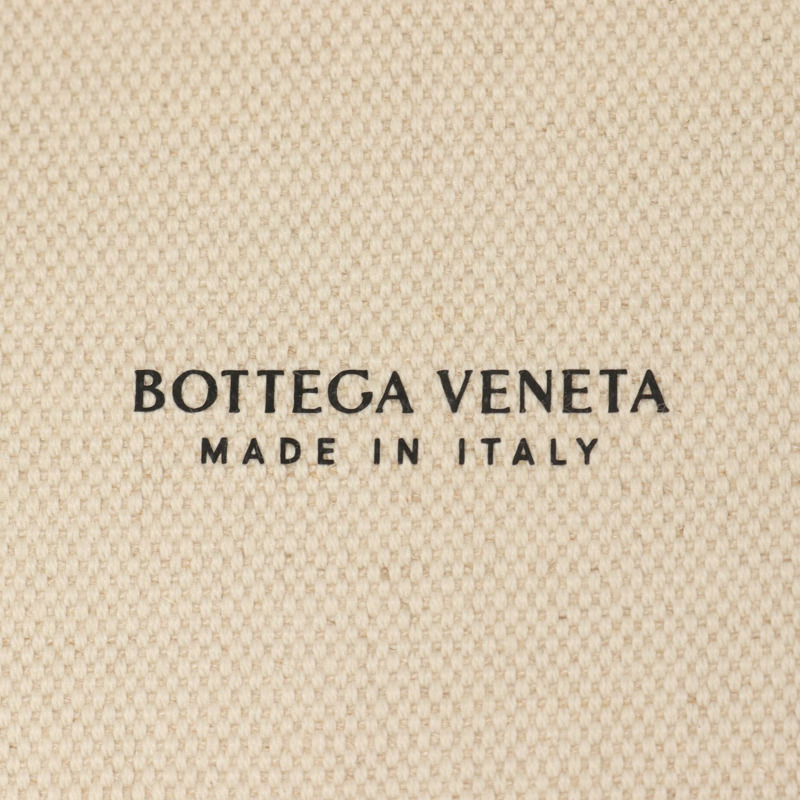 BOTTEGA VENETA Arco Maxi Intrecciato 手提包，帆布皮革，白色/黑色，二手-3