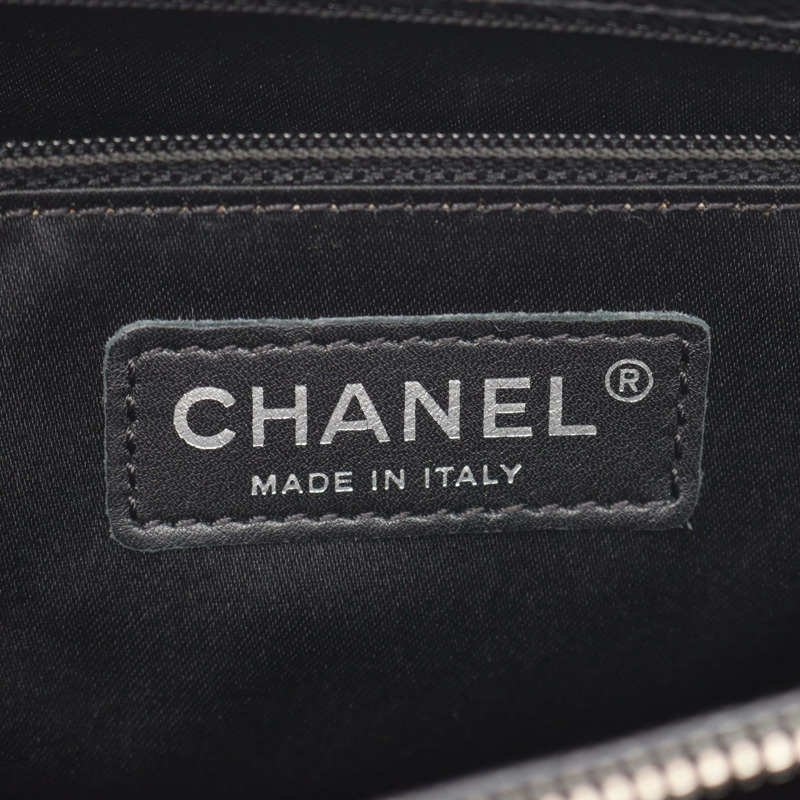 香奈兒 (CHANEL) Matelasse Grand Shopping GST 肩背手提包，黑色皮革，二手 SHW CC-3