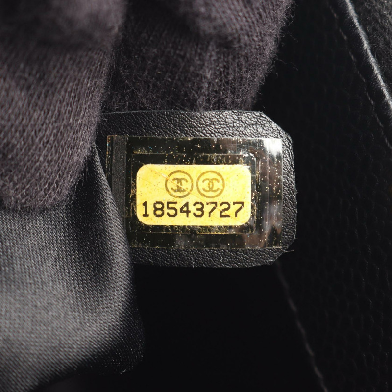 香奈兒 (CHANEL) Matelasse Grand Shopping GST 肩背手提包，黑色皮革，二手 SHW CC-4
