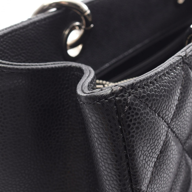 香奈兒 (CHANEL) Matelasse Grand Shopping GST 肩背手提包，黑色皮革，二手 SHW CC-5