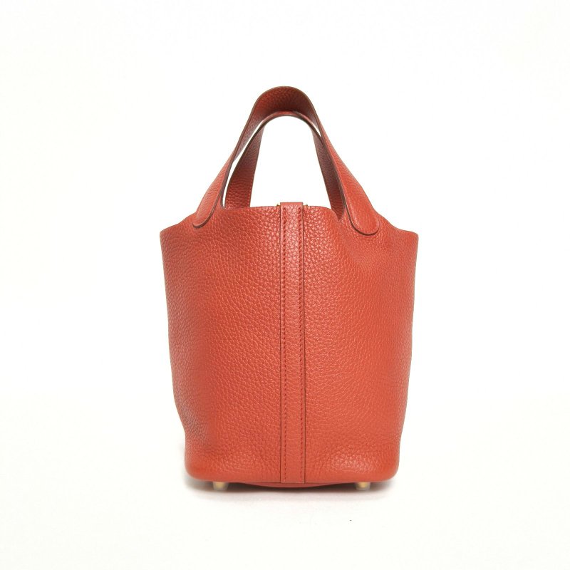 HERMES Picotin18菜籃子36磚紅色TC皮Y刻金扣肩背包-2