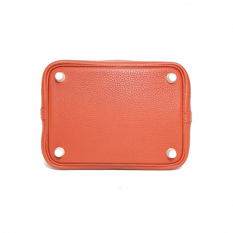 HERMES Picotin18菜籃子36磚紅色TC皮Y刻金扣肩背包-4