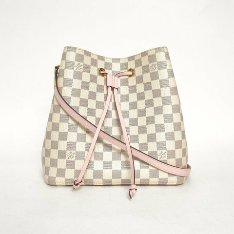 LOUIS VUITTON NÉONOÉ水桶包中號26白棋格PVC金扣2019肩背包