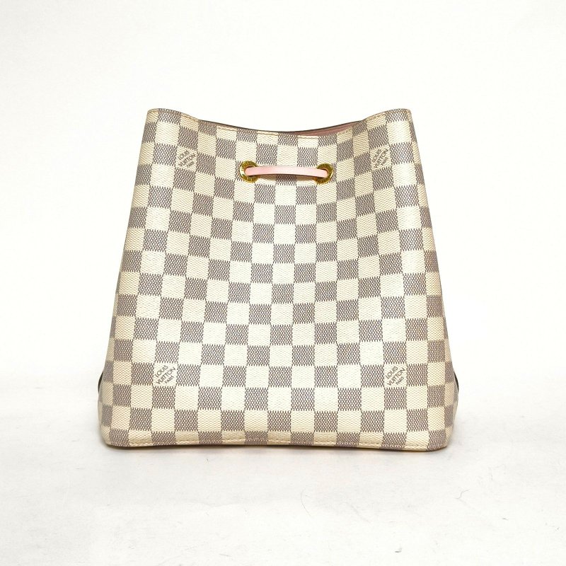 LOUIS VUITTON NÉONOÉ水桶包中號26白棋格PVC金扣2019肩背包-2