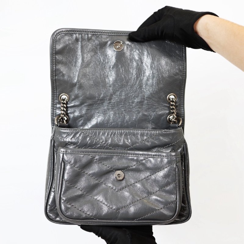 二手Ysl Niki Baby 深灰款 新款D釦-9