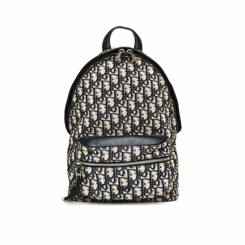 DIOR Rider兒童雙肩包墨藍色帆布銀扣2021肩背包