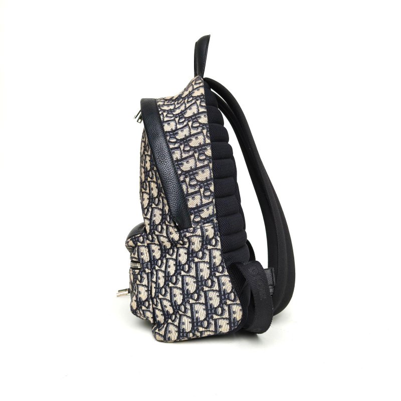 DIOR Rider兒童雙肩包墨藍色帆布銀扣2021肩背包-1