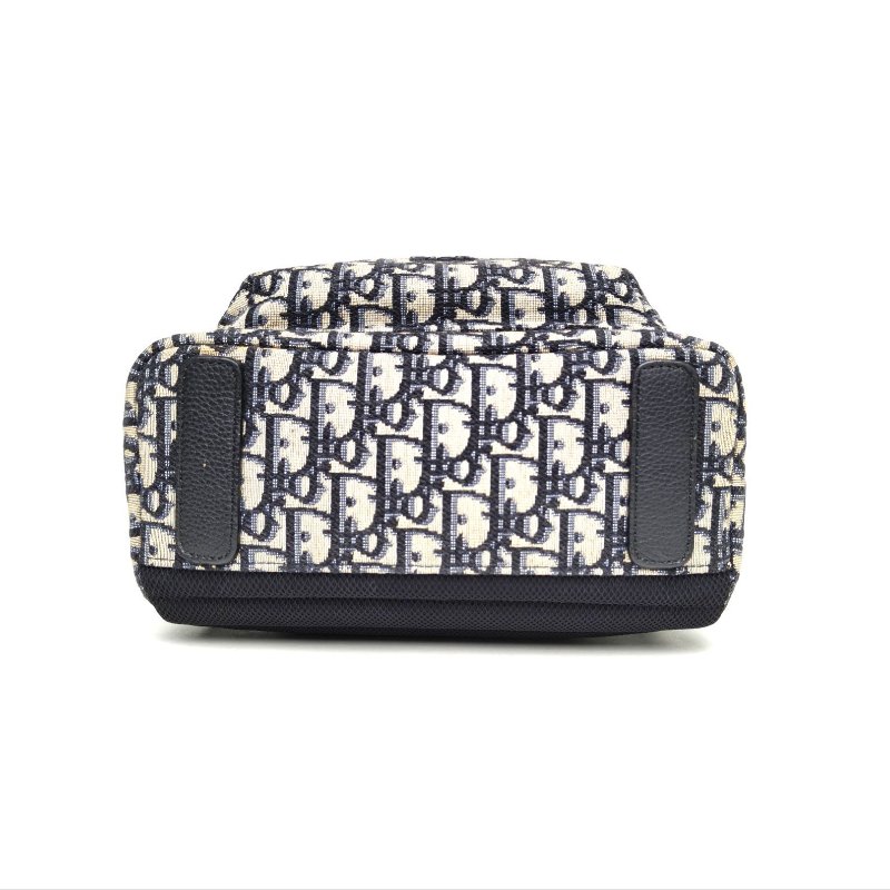 DIOR Rider兒童雙肩包墨藍色帆布銀扣2021肩背包-4