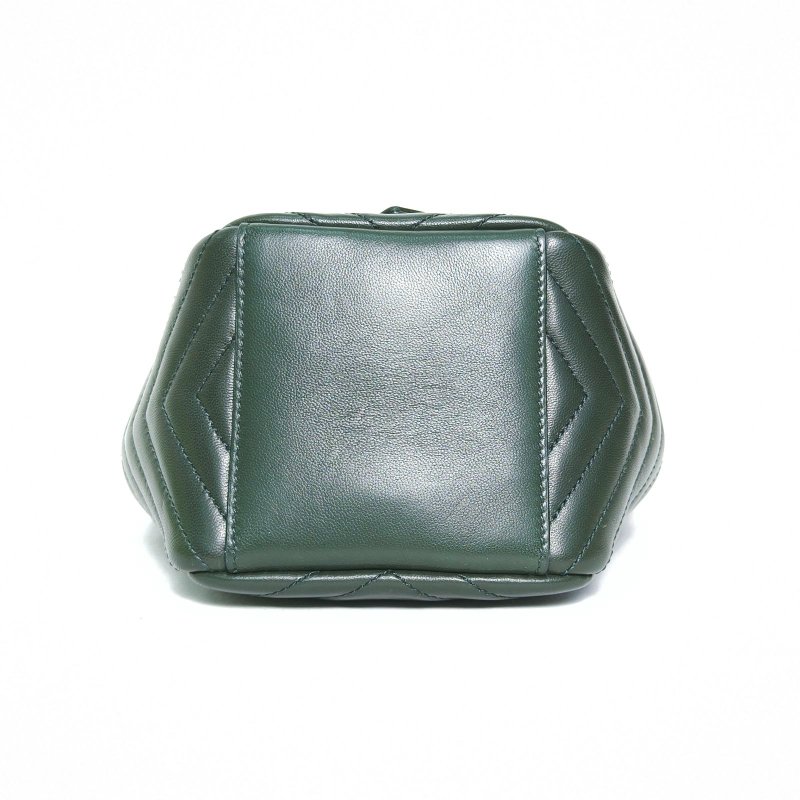 SAINT LAURENT 綠色羊皮金扣JOE水桶mini單肩包斜挎包肩背包-4