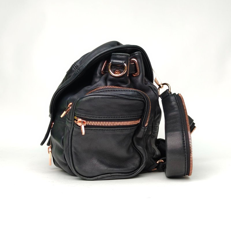 ALEXANDER WANG 黑色羊皮Marti雙肩包三肩帶肩背包-1