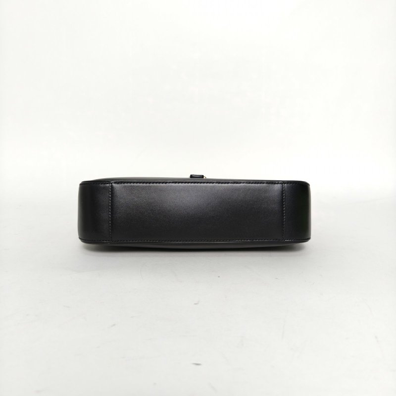 SAINT LAURENT LE5À7腋下包小號23黑色牛皮金扣肩背包-4