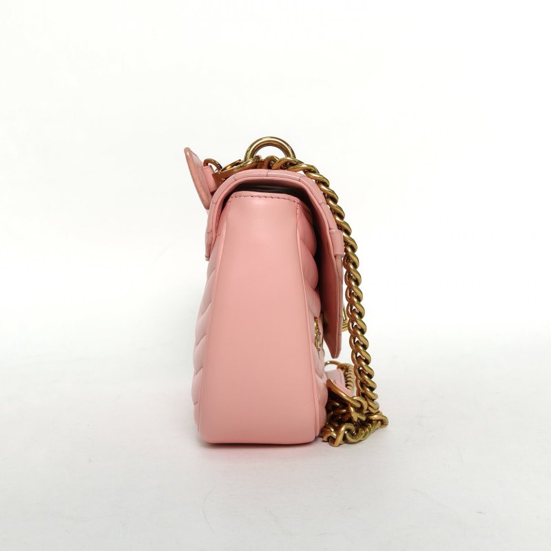 LOUIS VUITTON NewWave蜜臀包中號25粉色牛皮金扣2019肩背包-1