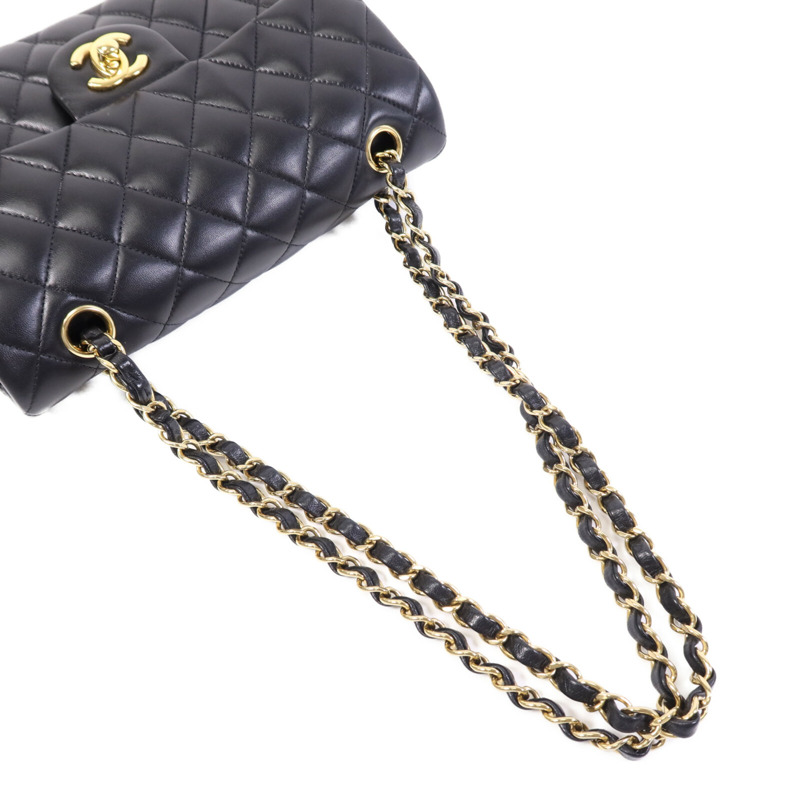 CHANEL 羊皮皮革Classic 23金扣鏈帶肩背袋-9