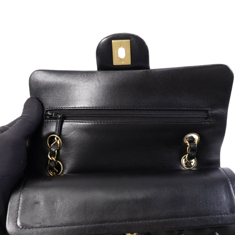 CHANEL 羊皮皮革Classic 23金扣鏈帶肩背袋-10