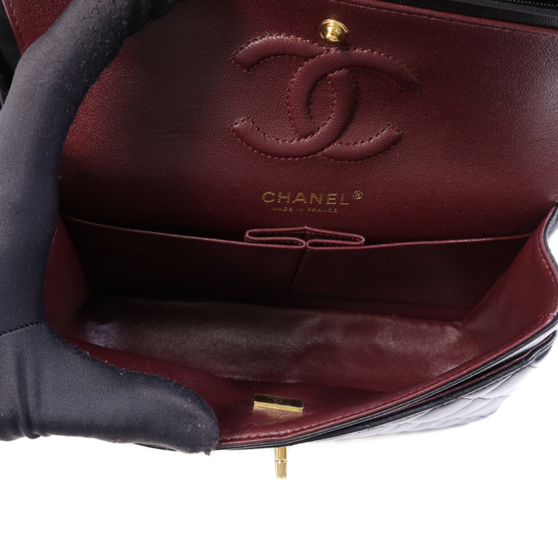 CHANEL 羊皮皮革Classic 23金扣鏈帶肩背袋-12