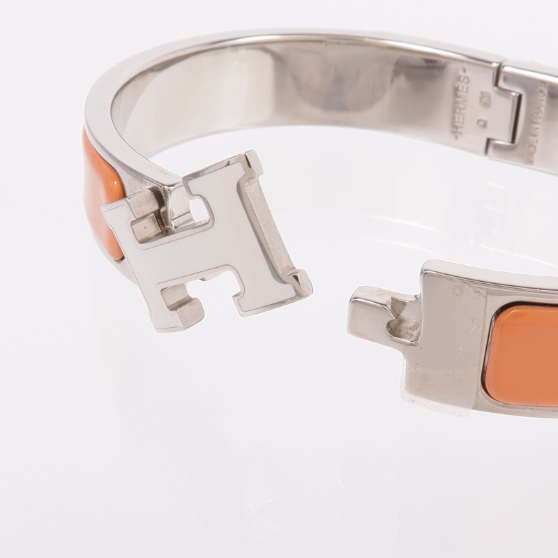 HERMES 金屬/琺瑯Clic H手鐲-5