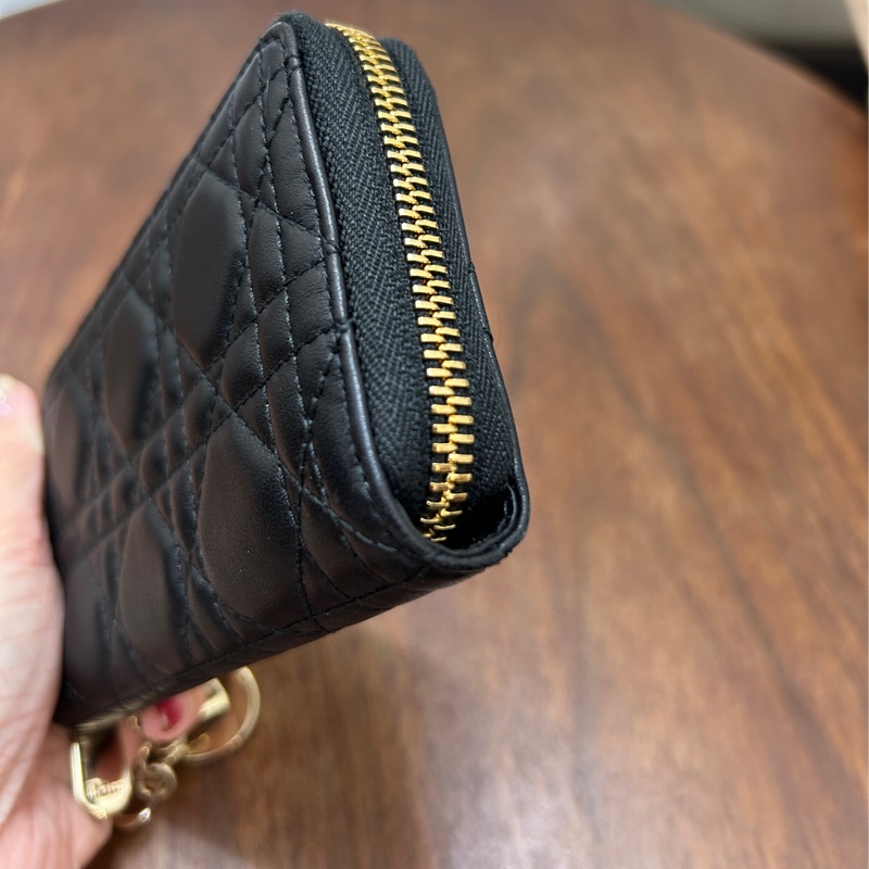 Dior 黑羊皮lady Dior 4卡中夾-1