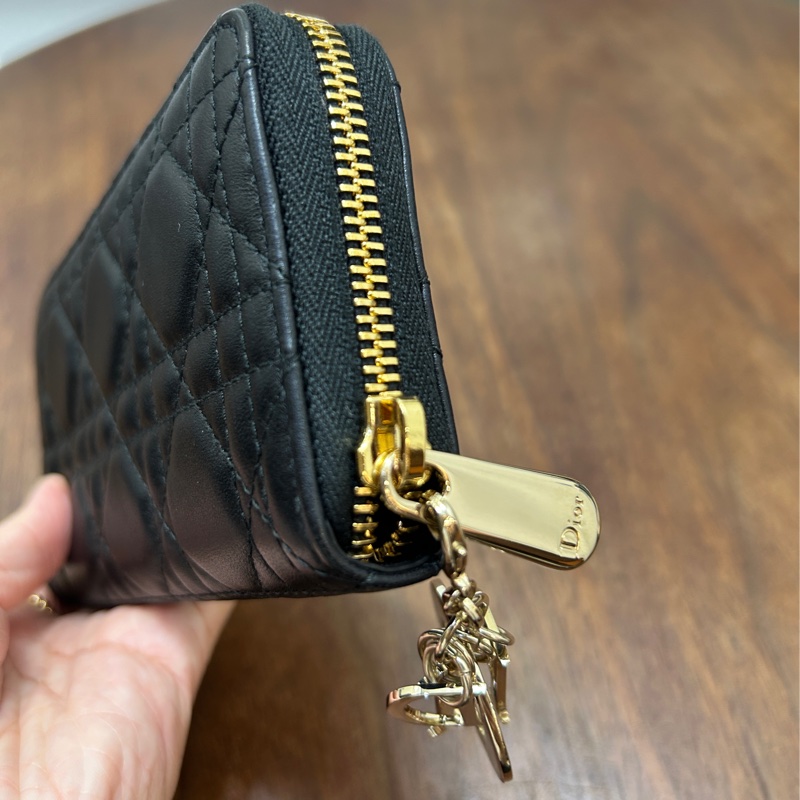 Dior 黑羊皮lady Dior 4卡中夾-2