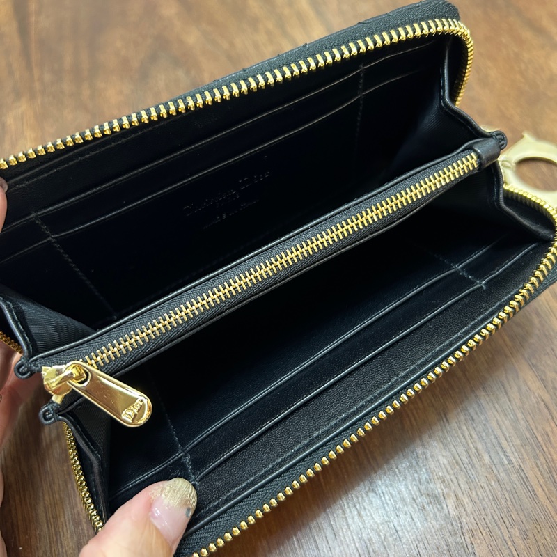 Dior 黑羊皮lady Dior 4卡中夾-4