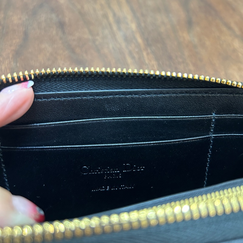 Dior 黑羊皮lady Dior 4卡中夾-8