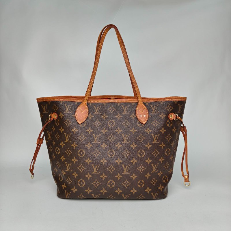 LOUIS VUITTON Neverfull中號31配子袋紅色內裏老花PVC金扣2018肩背包-0