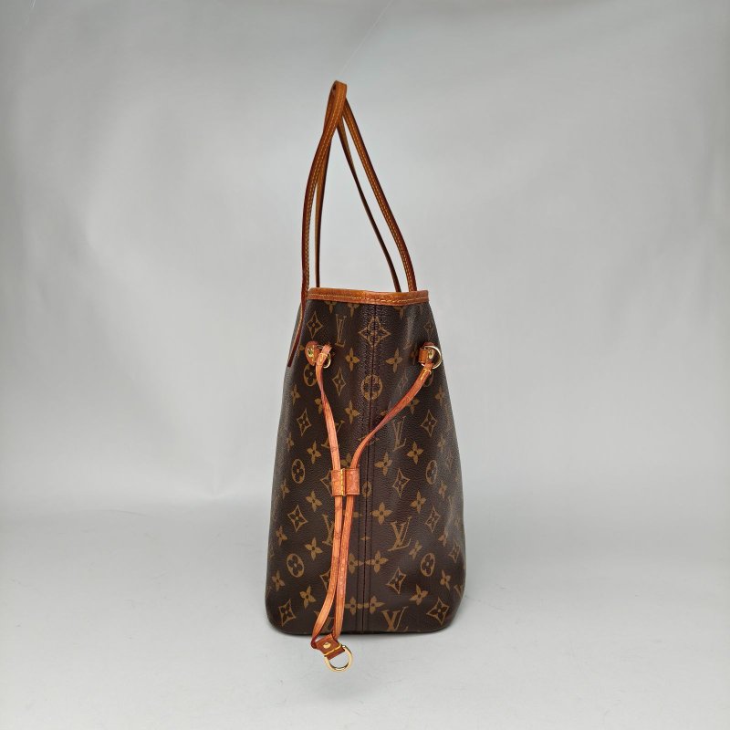 LOUIS VUITTON Neverfull中號31配子袋紅色內裏老花PVC金扣2018肩背包-3