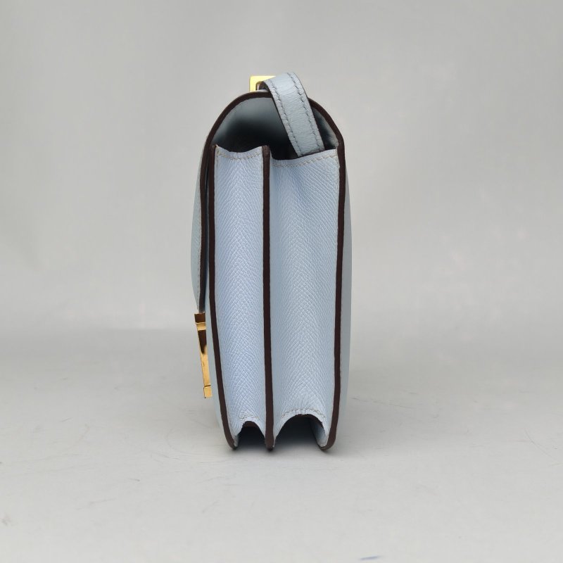 HERMES Constance康康19T0霧霾藍Epsom皮Y刻金扣肩背包-1
