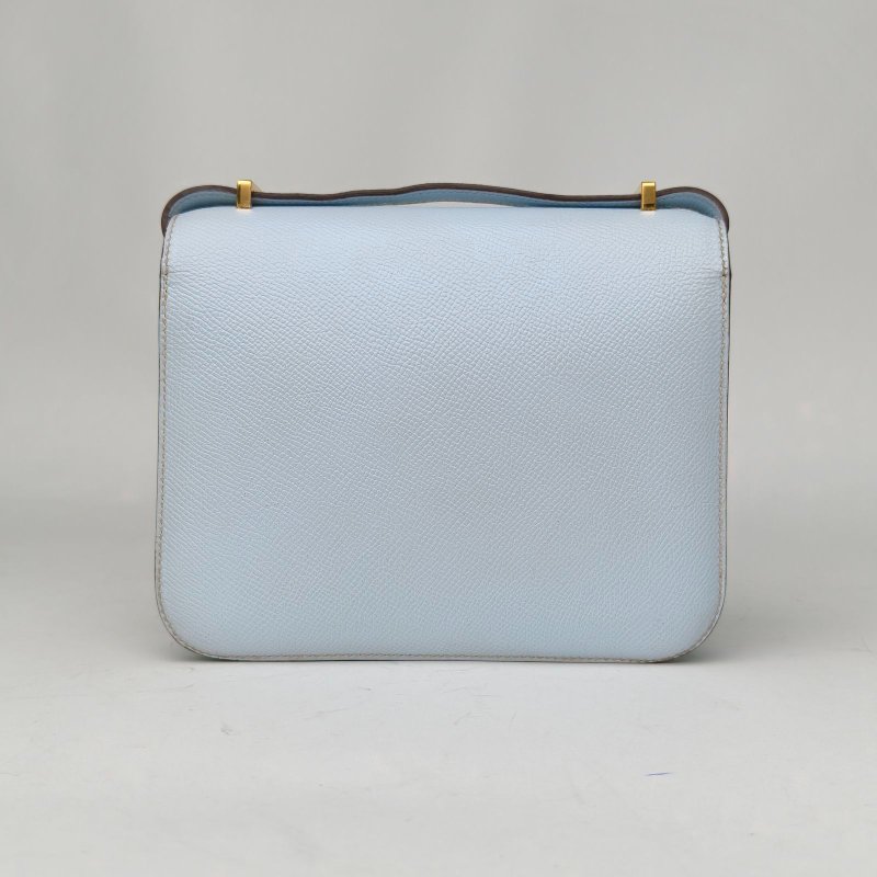 HERMES Constance康康19T0霧霾藍Epsom皮Y刻金扣肩背包-2