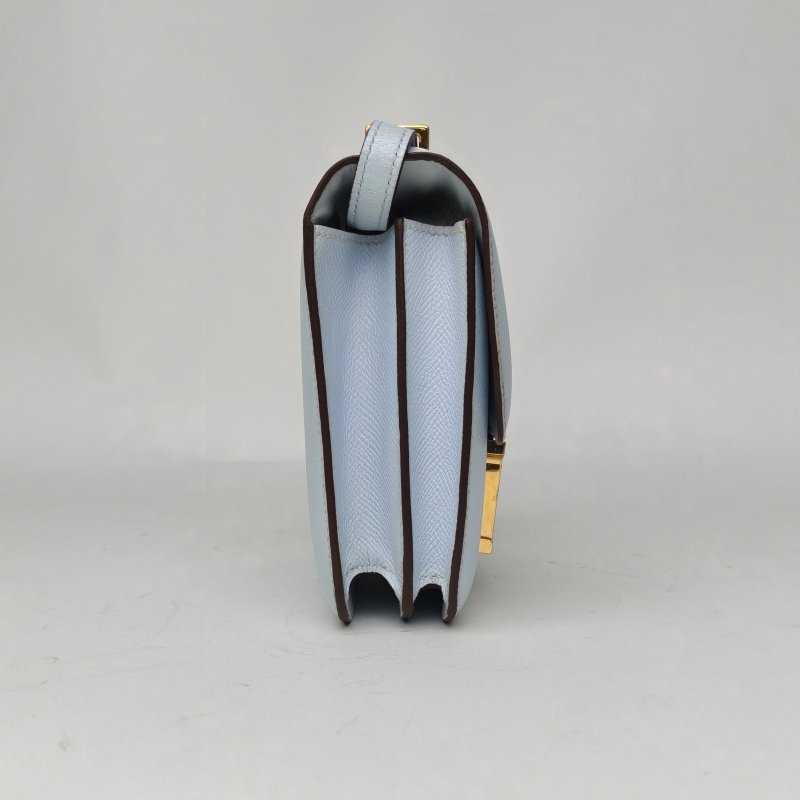HERMES Constance康康19T0霧霾藍Epsom皮Y刻金扣肩背包-3