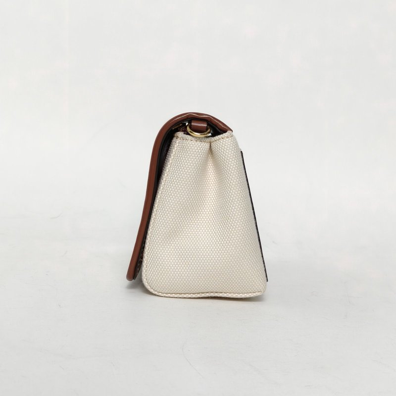 Burberry 棕色牛皮帆布HorseferryHouseLondon印花郵差包18/肩背包-1