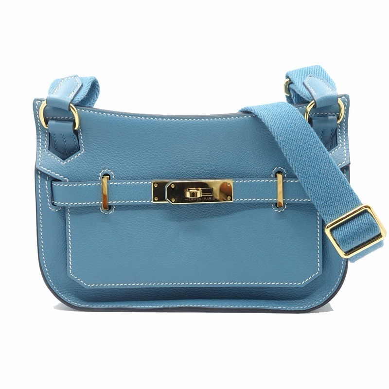 Hermes 愛馬仕 吉普賽 Jpysiere Mini 牛仔藍 Evercolor 金扣-1