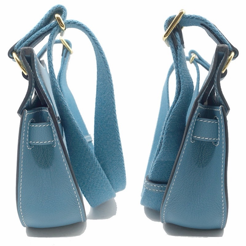 Hermes 愛馬仕 吉普賽 Jpysiere Mini 牛仔藍 Evercolor 金扣-11