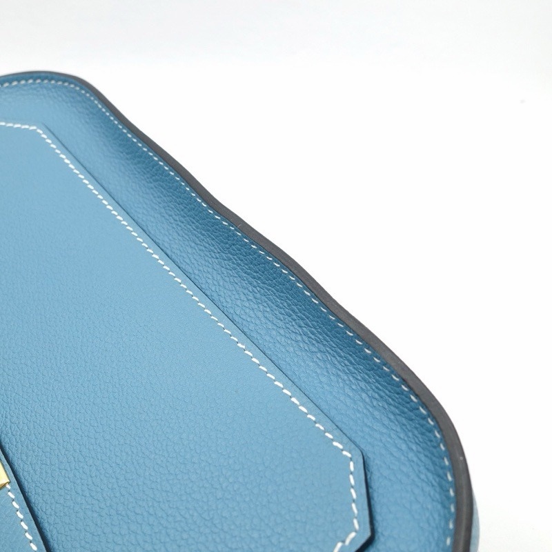 Hermes 愛馬仕 吉普賽 Jpysiere Mini 牛仔藍 Evercolor 金扣-12