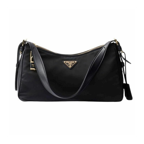 PRADA Emme 大號尼龍與皮革肩背包 1BC232 V ODO 2C8Q F0002