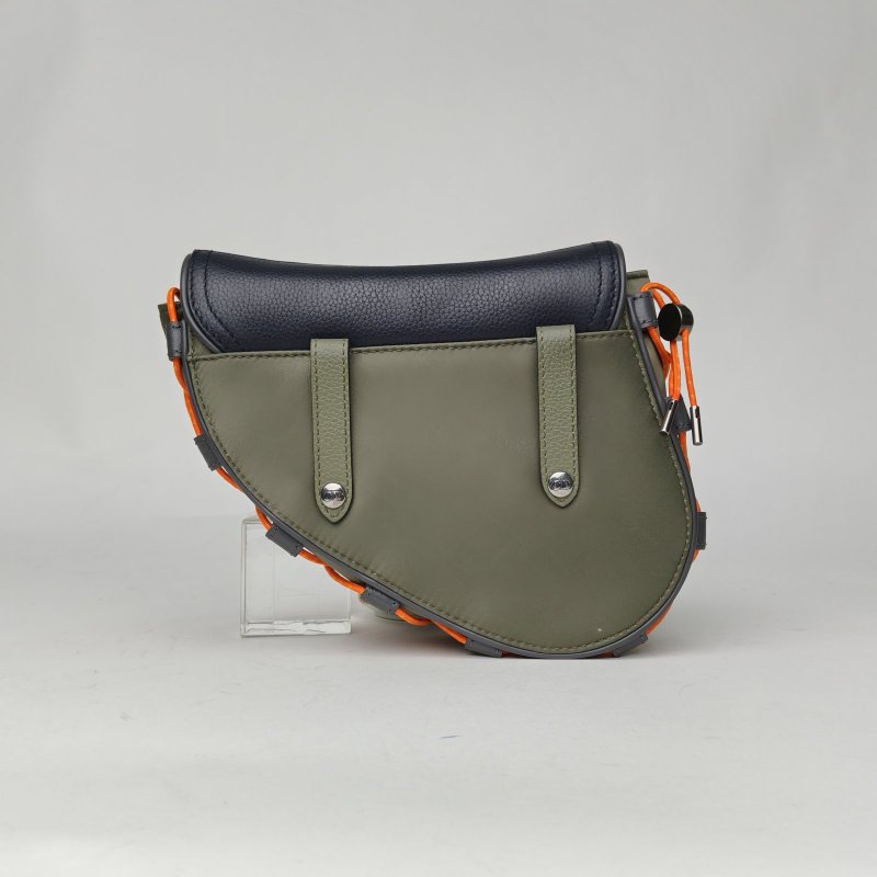 DIOR 拼色牛皮尼龍銀扣2021DIORXSacai聯名saddlesoft馬鞍包小號21/肩背包-2