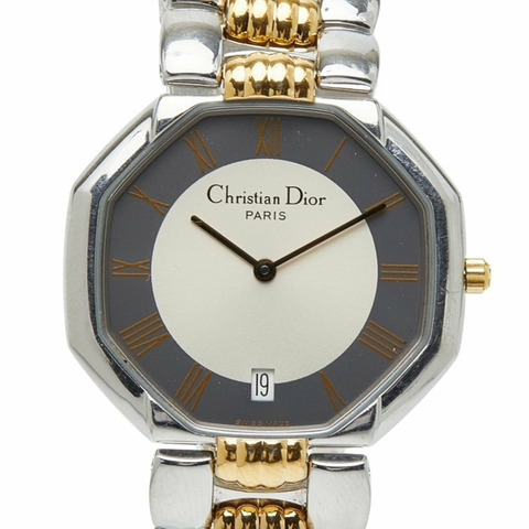 Dior 八角形腕錶 D45-204 石英錶 灰色錶盤 不鏽鋼鍍層 女士