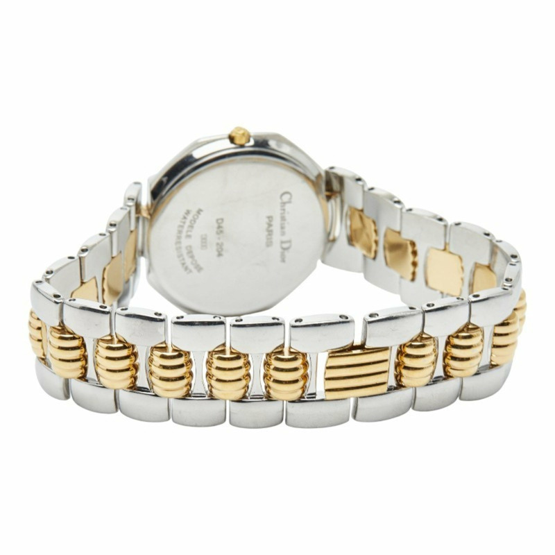 Dior 八角形腕錶 D45-204 石英錶 灰色錶盤 不鏽鋼鍍層 女士-2