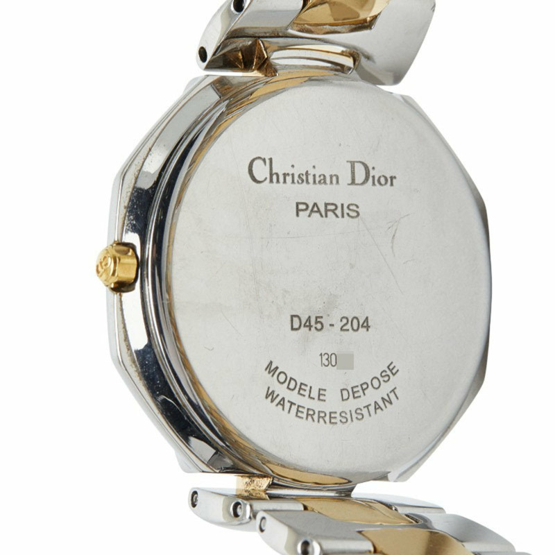 Dior 八角形腕錶 D45-204 石英錶 灰色錶盤 不鏽鋼鍍層 女士-3