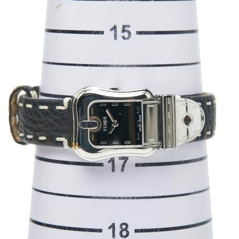 Fendi B-FENDI 女士腕錶 3800L 石英錶 黑色錶盤 不鏽鋼錶帶 皮革錶帶-6