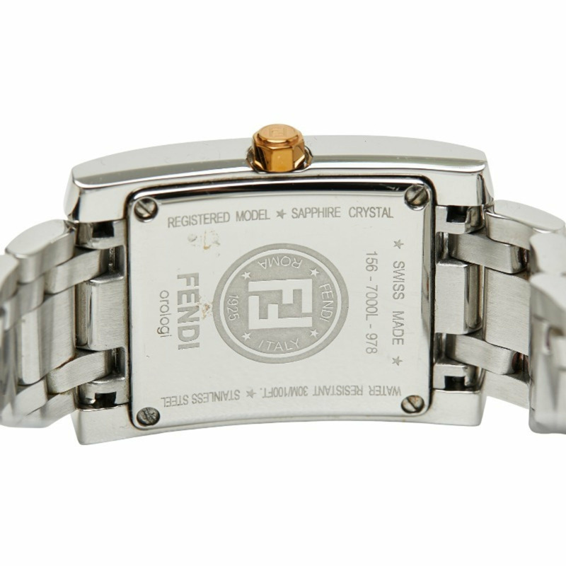 Fendi Horologi Classico 貝殼錶盤腕錶，7000L 石英機芯，粉紅色錶盤，不鏽鋼鍍層，女錶，FENDI-3