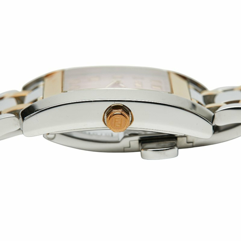 Fendi Horologi Classico 貝殼錶盤腕錶，7000L 石英機芯，粉紅色錶盤，不鏽鋼鍍層，女錶，FENDI-4