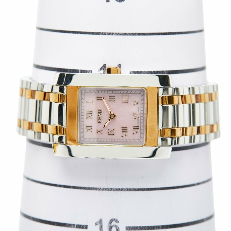 Fendi Horologi Classico 貝殼錶盤腕錶，7000L 石英機芯，粉紅色錶盤，不鏽鋼鍍層，女錶，FENDI-8