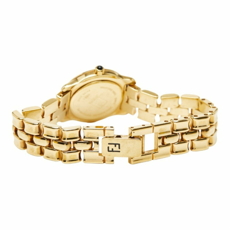 Fendi 女士 850L 石英腕錶，附可更換錶圈、黑色錶盤和不鏽鋼錶殼-2