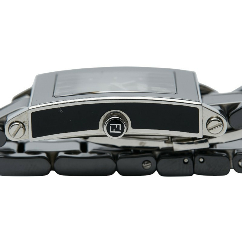 Fendi Quadro 6200G 石英腕錶，黑色錶盤，陶瓷錶殼，不鏽鋼錶帶，男款-4