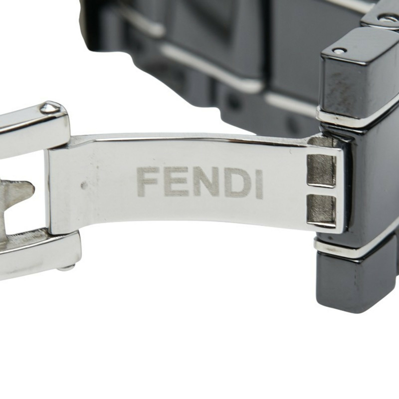 Fendi Quadro 6200G 石英腕錶，黑色錶盤，陶瓷錶殼，不鏽鋼錶帶，男款-6